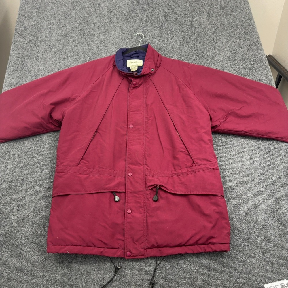 Vintage Eddie Bauer Jacket Mens XL Burgundy Nylon Puffer Outdoor Gorpcore Style